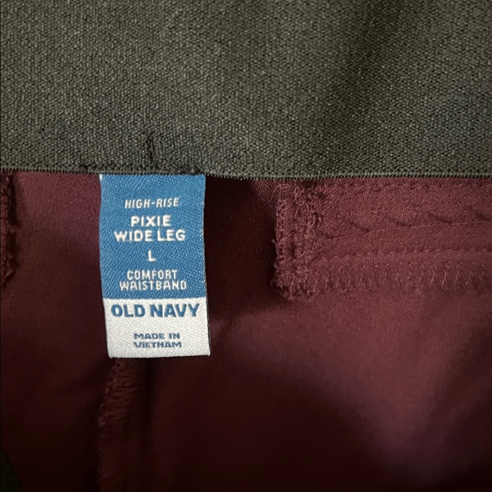 Old Navy Pixie Wide Leg Pants in Deep Burgundy - Picture 2 of 3